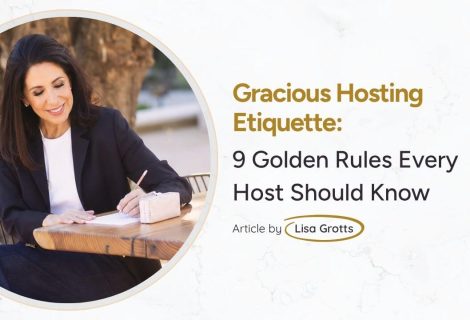 Gracious host welcoming guests at the door